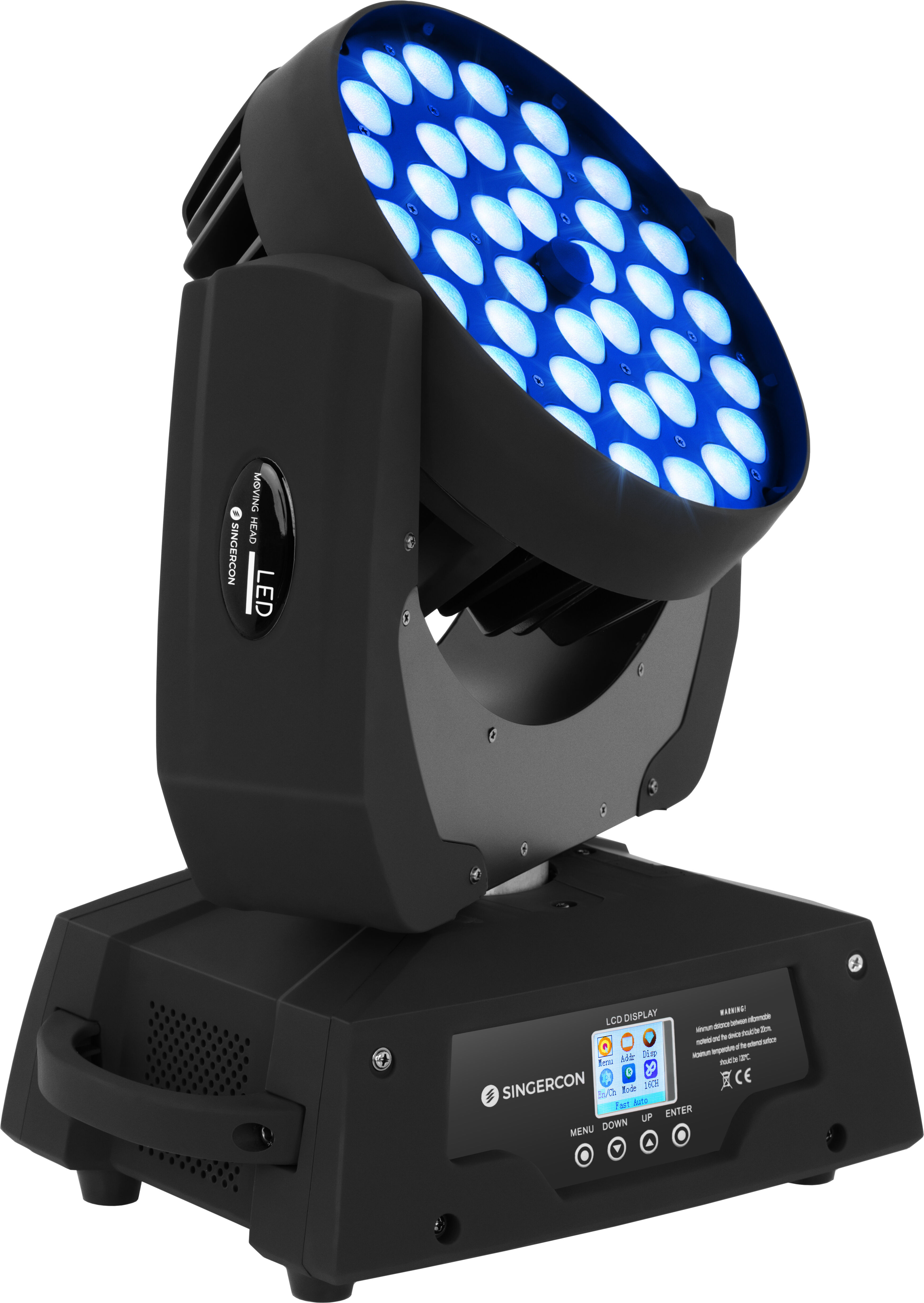 Singercon Moving head LED PAR-valo- zoomi - 36 LED-valoa - 450 W