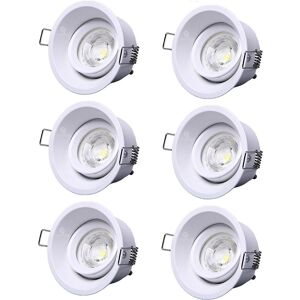 LAMPESECOENERGIE Lot de 6 Support Spot encastrable basse luminance blanc, non eblouissant, pour ampoule GU10 / MR16 ref.837