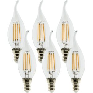 Pack de 6 ampoules LED Déco filament 3W E14 Coup de vent