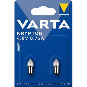 Varta 2 Ampoules Culot Lisse Varta 792 Krypton 4,8V 0,75A
