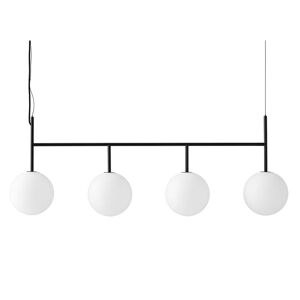 Audo - Luminaire suspendu TR avec cadre de suspension (4 flammes), noir / ampoule opale mate