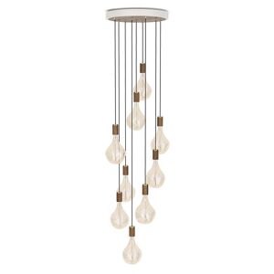 Tala - Noyer Nine Set de lampes suspendues, y compris 9 x Voronoi II ampoules LED E27, blanc / laiton - Publicité