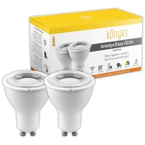 - 2 Ampoules led Antalya GU10 Dual Pack - Wifi + Bt - GU10 - 350 Lumens - rgb + Blanc - Compatible Alexa / Google Home