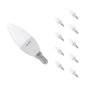 Ampoule LED E14 8W 220V C37 180° (Pack de 10) - Blanc Froid 6000K - 8000K - SILAMP