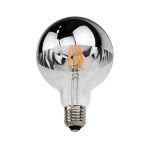 Ampoule LED E27 Filament 4W G95 Reflet Argent - Blanc Chaud 2300K - 3500K - SILAMP