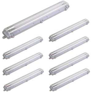 Kit de Réglette LED étanche Double IP65 + 2 Tubes Néon LED 150cm T8 22W inclus (Pack de 8) - Blanc Neutre 4000K - 5500K - SILAMP