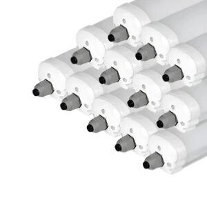Réglette LED étanche 150cm 48W IP65 120lm/W Interconnectable (Pack de 12) - Blanc Froid 6000K - 8000K - SILAMP