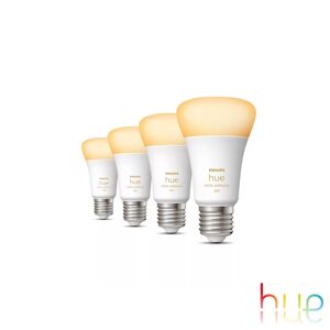 Philips Hue White Ambiance LED E27, 6 watts, lot de 4, 8719514328280,
