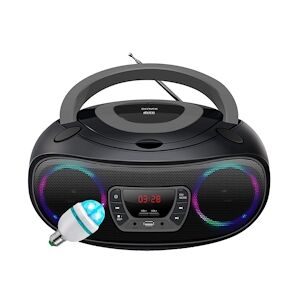 Denver Lecteur de CD Denver TCL-212BT GREY Portable Boombox. Radio FM. Bluetooth. 4W. Entrée AUX. USB MP3 - Bleu, Ampoule DIAMS LED