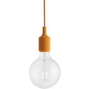 Suspension Muuto E27-Suspension avec ampoule LED Ø12,5cm Orange