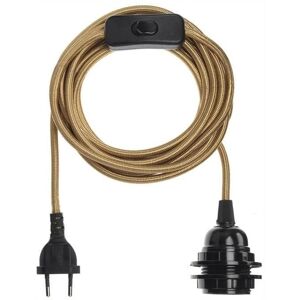 Accessoire luminaire Bazar Bizar CABLE-Cable avec prise E27 Textile 4.5m Dore