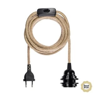 Bazar Bizar Accessoire luminaire Bazar Bizar CABLE-Câble avec prise E27 Textile 4.5m Beige