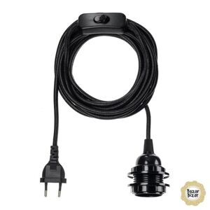 Bazar Bizar Accessoire luminaire Bazar Bizar CABLE-Câble avec prise E27 Textile 4.5m Noir
