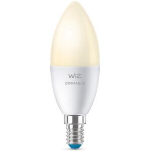 Ampoule Wiz FLAMME-Ampoule LED connectée E14 4.9W=40W 470lm 2700K dimmable Ø3.9cm Blanc - Publicité