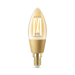 Ampoule Wiz FLAMME-Ampoule LED connectee filament E14 4.9W=25W 370lm dimmable blanc chaud blanc froid Ø3.5cm Orange