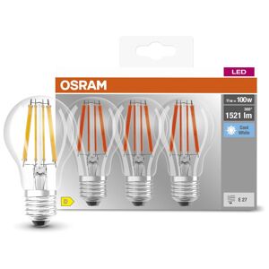 OSRAM Ampoule LED Douille E27blanc froid 4000 K 11 W remplacement Ampoule 100 W clair LED BASE - Lampes LED socle E27