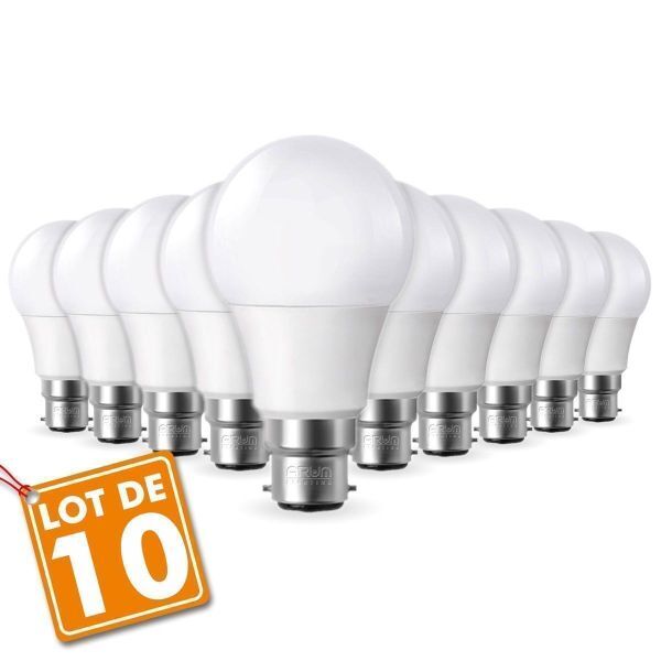 Eclairage Design Lot de 10 Ampoules LED B22 11W Eq 90W (Température de Couleur : Blanc chaud 2700K)