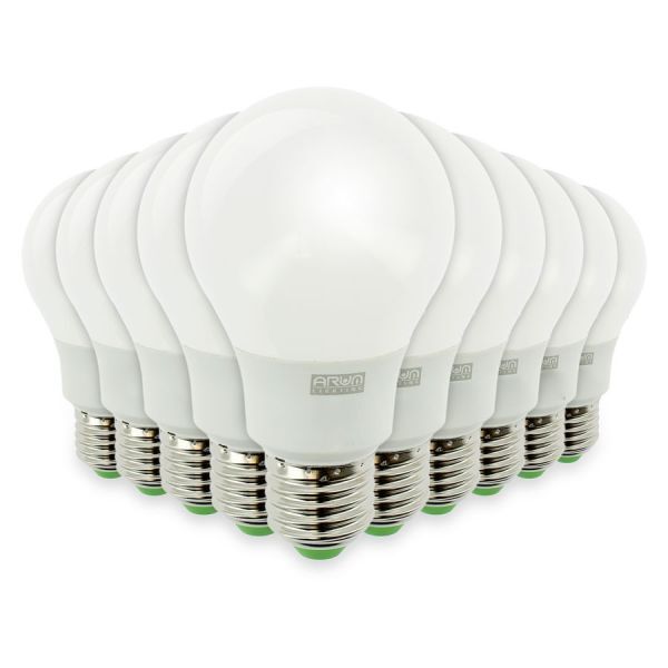 Eclairage Design Lot de 10 Ampoules LED E27 7W eq 40W 470Lm (Température de Couleur : Blanc chaud 2700K)