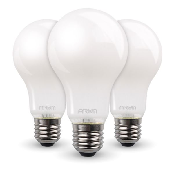 ARUM LIGHTING Lot de 3 Ampoules LED 7W  Eq 60W Dépoli standard E27 (Température de Couleur : Blanc neutre 4000K)