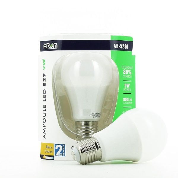 ARUM LIGHTING Ampoule LED E27 9W ARUM LIGHTING (Température de Couleur : Blanc neutre 4000K)
