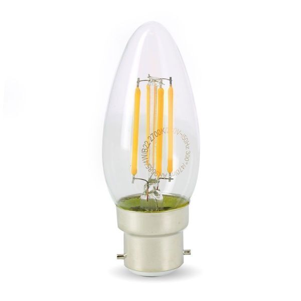 Eclairage Design Ampoule Led 4W (40W) B22 Filament Flamme Blanc chaud 2700°K