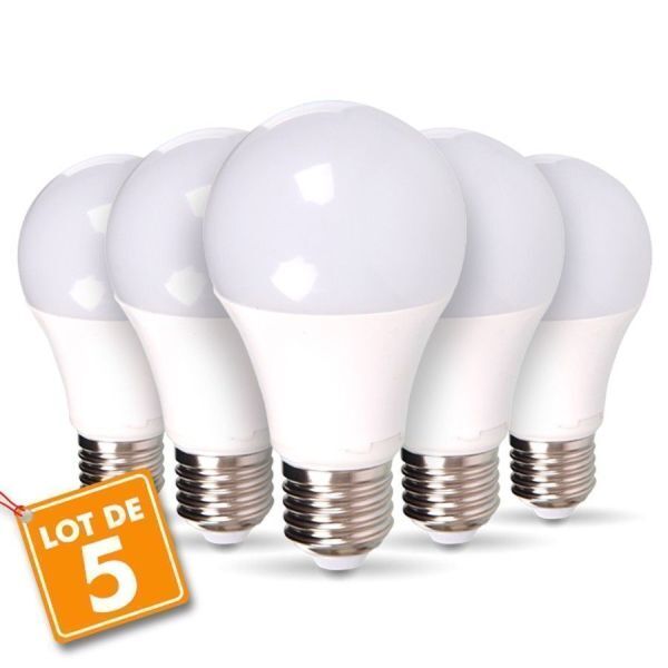 Eclairage Design Lot de 5 Ampoules LED E27 14W eq. 100W 4000K Blanc naturel