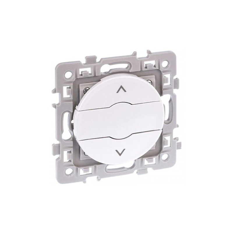 EUR'OHM Double poussoir volets-roulants SQUARE 1 poste - 6AX - Blanc