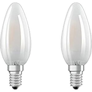 Osram Set da 2 lampadine LED, E14 oliva, opaco, luce naturale, 4W= 470LM (equiv 40 W), 300° ,