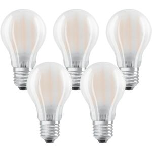 Osram Set da 5 lampadine LED filamento, E27 goccia, opaco, luce calda, 6.5W= 806LM (equiv 60 W), 300° ,