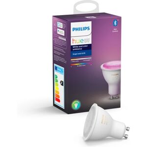 Philips Lampadina smart HUE COLOR BLUETOOTH, LED, GU10 faretto, trasparente, rgb, 5.7W= 350LM (equiv 50 W), 43° dimmerabile,