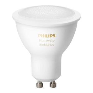 Philips Set da 2 lampadine LED, GU10 faretto, trasparente, cct, 5W= 350LM (equiv 50 W), 42° dimmerabile,