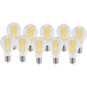 BOTLIGHTING Set da 10 lampadine Kai, LED, E27 goccia, trasparente, luce calda, 18W= 2452LM (equiv 150 W), 330° ,