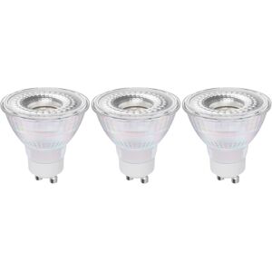 LEXMAN Set da 3 lampadine LED, GU10 faretto, trasparente, luce calda, 4.7W= 460LM (equiv 50 W), 100° ,