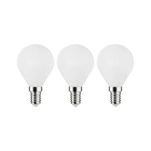 LEXMAN Set da 3 lampadine LED, E14 sferico, smerigliato, luce calda, 3.4W= 470LM (equiv 40 W), 320° ,