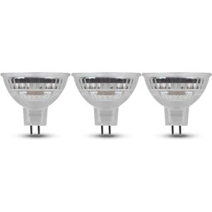 LEXMAN Set da 3 lampadine LED, GU5.3 faretto, trasparente, luce calda, 4.4W= 450LM (equiv 50 W), 100° ,