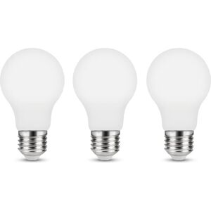 LEXMAN Set da 3 lampadine LED, E27 goccia, smerigliato, luce naturale, 11W= 1521LM (equiv 100 W), 330° ,