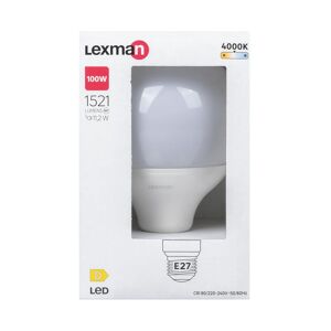 LEXMAN Lampadina LED, E27 globo, trasparente, luce naturale, 11.2W= 1521LM (equiv 100 W), 240° ,