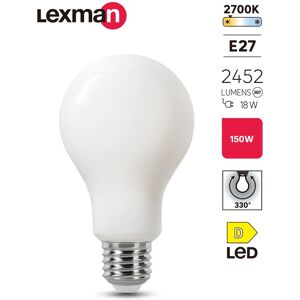 LEXMAN Lampadina LED, E27 goccia, opaco, luce calda, 18W= 2452LM (equiv 150 W), 330° ,