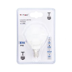 V-TAC Lampadina LED E14 4W P45 2700K (Blister 1 Pezzo)
