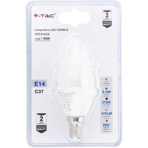 V-TAC Lampadina LED E14 5,5W a Candela 2700K (Blister 1 Pezzo)