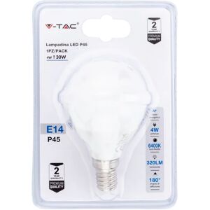 V-TAC Lampadina LED E14 4W P45 6400K (Blister 1 Pezzo)