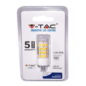 V-Tac Pro Vt-234 Lampadina Led Chip Samsung Smd 3.2w G4 300° 385lm Bianco Caldo 3000k - Sku 21131