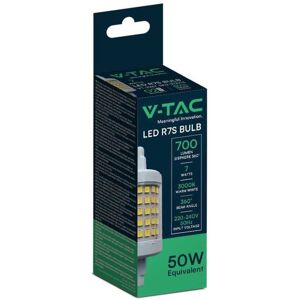 V-Tac Vt-2237 Lampadina Led 7w R7s Equivalente Alogena 50w 700lm Luce Bianco Caldo 3000k 28*78mm - Sku 212713