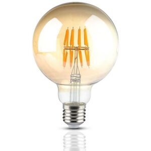 V-Tac Vt-2019 Lampadina Globo Led A Filamento 8w Е27 G95 Effetto Vintage Colore Ambrato Luce Bianco Caldo 2200k Sku 217145