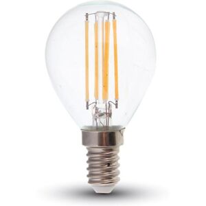 V-Tac Vt-2486 Lampadina Led 6w E14 2700k Lampada Filamento 130lm/w Goccia P45 Vetro Trasparente Sku 2854