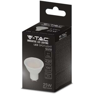 V-Tac Vt-2333 Lampadina Spot Led 2.9w Gu10 Faretto 100° Copertura Satinata Luce Bianco Caldo 3000k - 2987