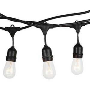 V-Tac Vt-7135 Catenaria Portalampada E27x10pcs 10 Lampadine Raccordabile Nero 5m Con Ingresso E Uscita Schuko Ip65