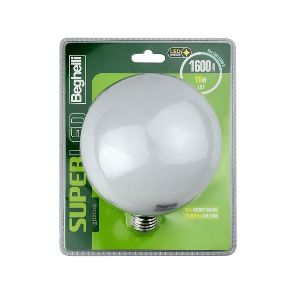 beghelli lampadina led  superled glob 16w e27 6,5