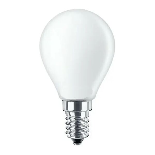 lampada led a filamento sfera e14 4w bianco latte vetro calda 2700k