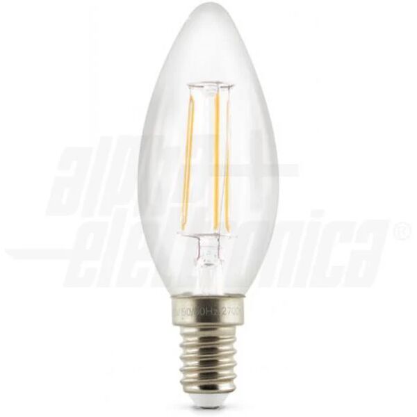 lampadina led e14 dimmerabile 5w trasparente oliva filamento